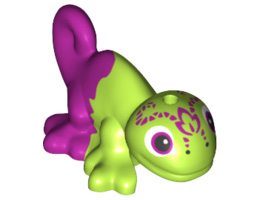 Chameleon, Friends / Elves with Black, Magenta and White Eyes and Marbled Magenta Pattern (Hidee): {ярко жълто-зелен}