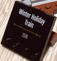 Tile, Modified 4 x 4 with Studs on Edge with 'Winter Holiday Train 2016' Pattern: {черен}