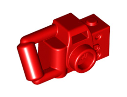 Minifigure, Utensil Camera Handheld Style with Extended Handle: {ярко червен}