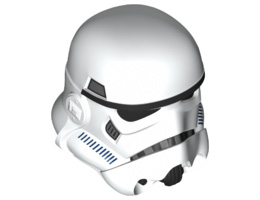 Large Figure Head Modified SW Stormtrooper Helmet Pattern: {бял}