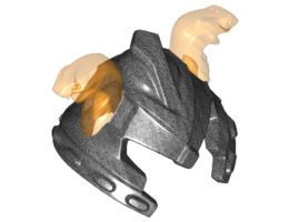 Minifigure, Headgear Helmet Ninjago with Cheek Protection and 2 Trans-Orange Snakes Pattern: {титаниево метален}