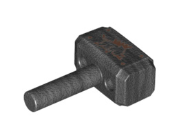 Minifigure, Utensil Tool Sledgehammer (Mjolnir) with 4 Copper Rivets and Razorback on Both Sides Pattern: {титаниево метален}