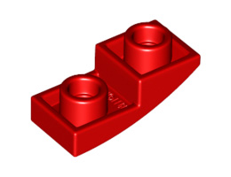 Инверсна плочка 1X2X2/3 с полу дъга: {ярко червен}