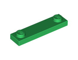 Плочка 1X4 с 2 стъда: {тъмно зелен}