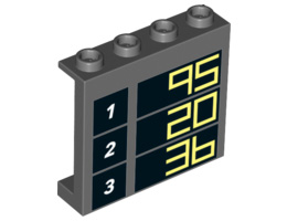 Стенен елемент 1X4X3 No. 3: {тъмно каменно сив}
