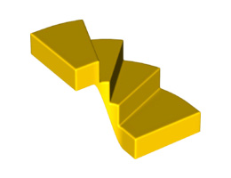 Стълби 6 x 6 x 4 Извити: {ярко жълт}