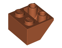 Покривна плочка 2X2/45° инверсна (*) с плосък долен пин: {тъмно оранжев}