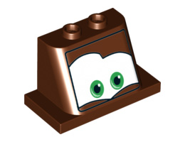 Windscreen 2 x 3 x 2 with 2 x 4 Base with Green Eyes on White Background Pattern 6, Curved Bottom 
