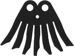 Minifigure, Cape Cloth, 7 Points Long: {черен}