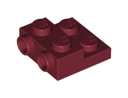 Плочка 2X2X2/3 с 2 хоризонтални стъда : {нов тъмно червен}