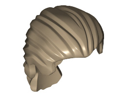Minifigure, Hair Swept Back with Short Ponytail: {пясъчно жълт}
