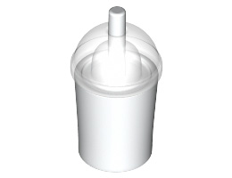 Minifigure, Utensil Cup, Dome Lid Cup and Straw with Trans-Clear Lid: {бял}