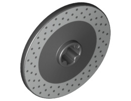 Technic, Disk 3 x 3 with Disk Brake Silver Drilled Rotor Pattern: {черен}