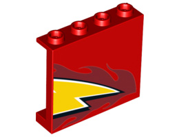 Стенен елемент 1X4X3 No. 5: {ярко червен}