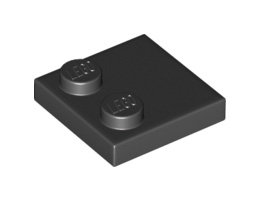 Плочка 2X2 с 2 пъпки в края: {черен}