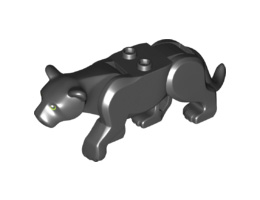 Cat, Large (Panther) with Lime Eyes and Dark Bluish Gray Nose Pattern: {черен}