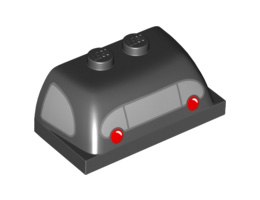 Windscreen 2 x 4 x 1 1/3 with Silver Sides and Rear Window and Taillights Pattern: {черен}