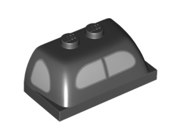 Windscreen 2 x 4 x 1 1/3 with Silver Side Windows and Split Rear Window Pattern: {черен}