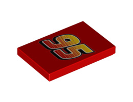Плоска плочка 2X3 No. 7: {ярко червен}