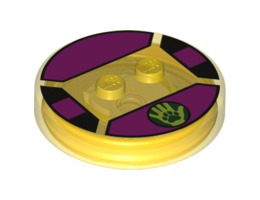 Dimensions Toy Tag 4 x 4 x 2/3 with 2 Studs for Beast Boy #56 with Paw on Lime Hand Pattern: {прозрачно жълт}