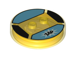 Dimensions Toy Tag 4 x 4 x 2/3 with 2 Studs for Bubbles #78 with 'ZAP' Pattern: {прозрачно жълт}