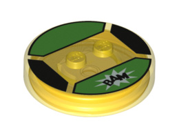 Dimensions Toy Tag 4 x 4 x 2/3 with 2 Studs for Buttercup #79 with 'BAM' Pattern: {прозрачно жълт}