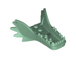 Dragon Head (Ninjago) Lower Jaw with Fangs and Spikes: {пясъчно зелен}