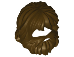 Minifigure, Hair Beard and Mouth Hole: {тъмно кафяв}