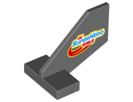 Tail Shuttle, Small with 'DC SUPER HERO GIRLS' Pattern: {тъмно каменно сив}