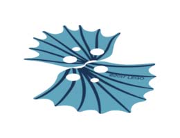 Plastic Cape and Collar with Dark Blue Lines on Trans-Light Blue Background Pattern, Sheet of 2: {прозрачен}