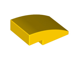 Тухличка 2X3 с полудъга изрязана: {ярко жълт}