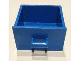 Container, Cupboard 4 x 4 x 4 Drawer, Open Handle: {ярко син}