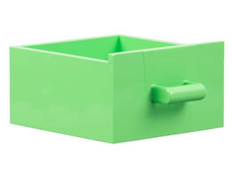 Container, Cupboard 4 x 4 x 4 Drawer, Open Handle: {умерено зелен}