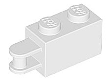 Brick, Modified 1 x 2 with Handle on End - Bar Inset from Edge of Handle : {бял}