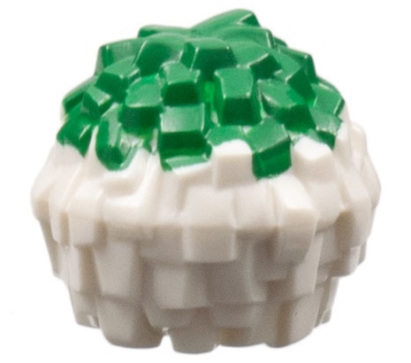 Minifigure, Utensil Cheerleader Pom Pom with Green Top Pattern: {бял}