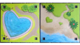Paper, Playmat Friends Heartlake City, Double-Sided, Heart-Shaped Pool / Beach with Heart-Shaped Grass (853671): {неопределен}