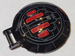 Dish 6 x 6 Inverted - No Studs with Handle with SW Kylo Ren's TIE Fighter Hatch Pattern: {черен}