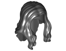Minifigure, Hair Long Wavy with Center Part : {черен}