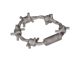 Minifigure, Utensil Barbed Wire Coil: {сребърно метален}