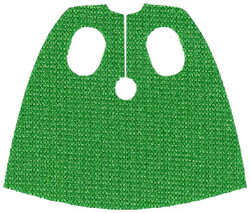 Minifigure, Cape Cloth, Short with Oval Holes (Wonder Dog): {тъмно зелен}