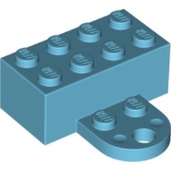 Magnet Brick, Modified 2 x 4 Sealed Base with Extension Plate with 2 Studs and Hole: {умерено небесносин}