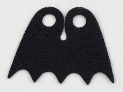 Minifigure, Cape Cloth, Short, Scalloped 5 Points (Batman), Tear-Drop Neck Cut - Spongy Stretchable Fabric: {черен}