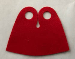Minifigure, Cape Cloth, Very Short, Tear-Drop Neck Cut - Spongy Stretchable Fabric: {ярко червен}