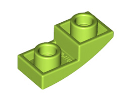 Инверсна плочка 1X2X2/3 с полу дъга: {ярко жълто-зелен}