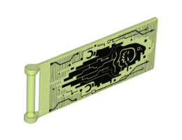 Flag 7 x 3 with Rod with Monstrox Hologram Pattern: {прозрачно ярко зелен}