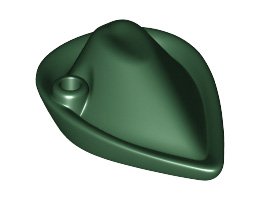 Minifigure, Headgear Hat, Forestmen's (Reissue with Blind Hole for Feather) : {земно зелен}