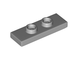 Плочка 1X3 с 2 пъпки: {умерено каменно сив}