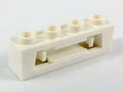 Projectile Launcher, 1 x 4 with Inside Clips (Disk Shooter): {бял}