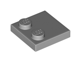 Плочка 2X2 с 2 пъпки в края: {умерено каменно сив}