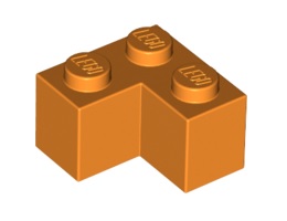 Тухличка ъгъл 1X2x2 : {ярко оранжев}
